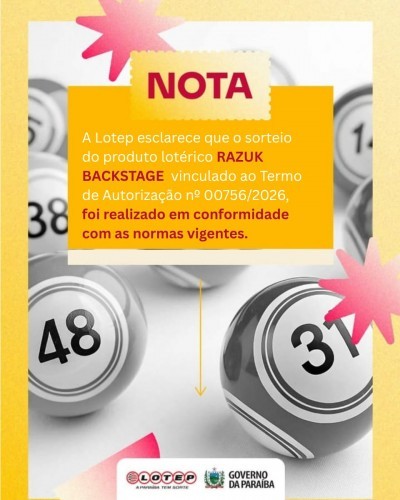 Comunicado Oficial: Lotep esclarece regularidade do sorteio Razuk Backstage