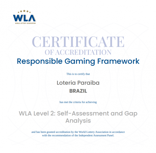 Lotep conquista Certificação Internacional Nível 2 em Jogo Responsável da World Lottery Association