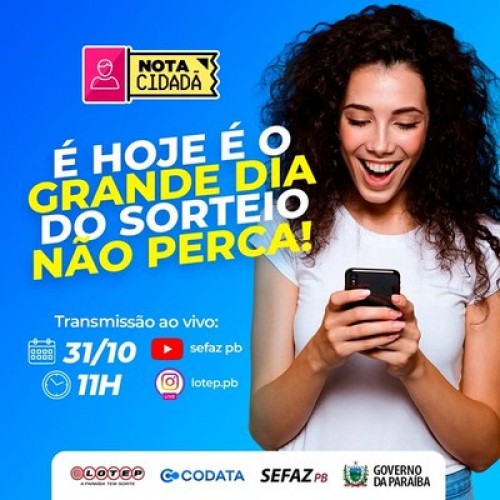 Governo da Paraíba realiza 34º Sorteio do Nota Cidadã nesta segunda-feira (31)