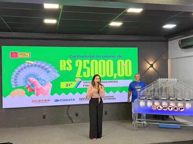 Nota Cidadã premia consumidores paraibanos com R$ 100 mil em sorteio de outubro